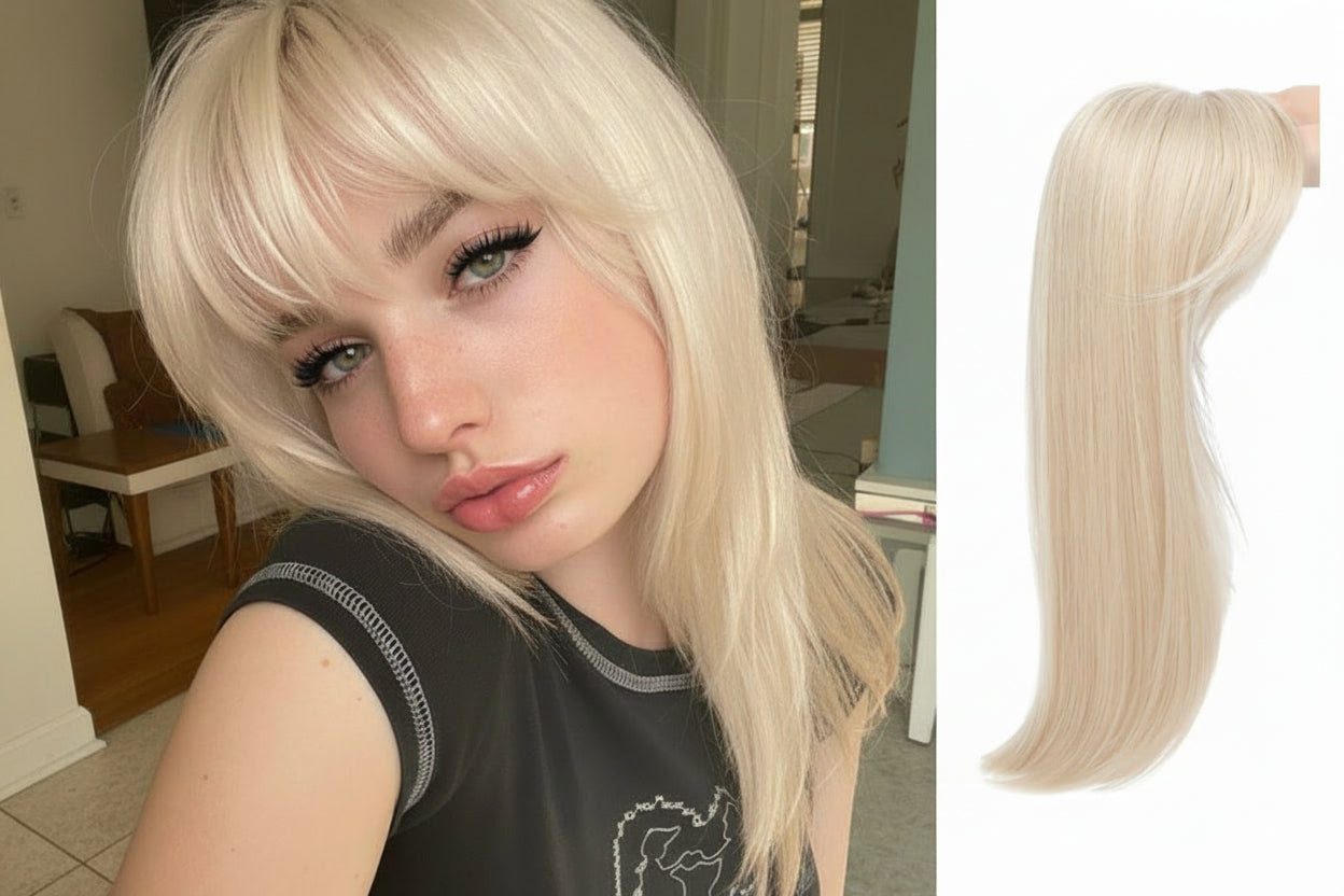 Women’s Inner Buckle Hairpiece – Synthetic Clip-In Hair Extension, Natural Volume & Coverage